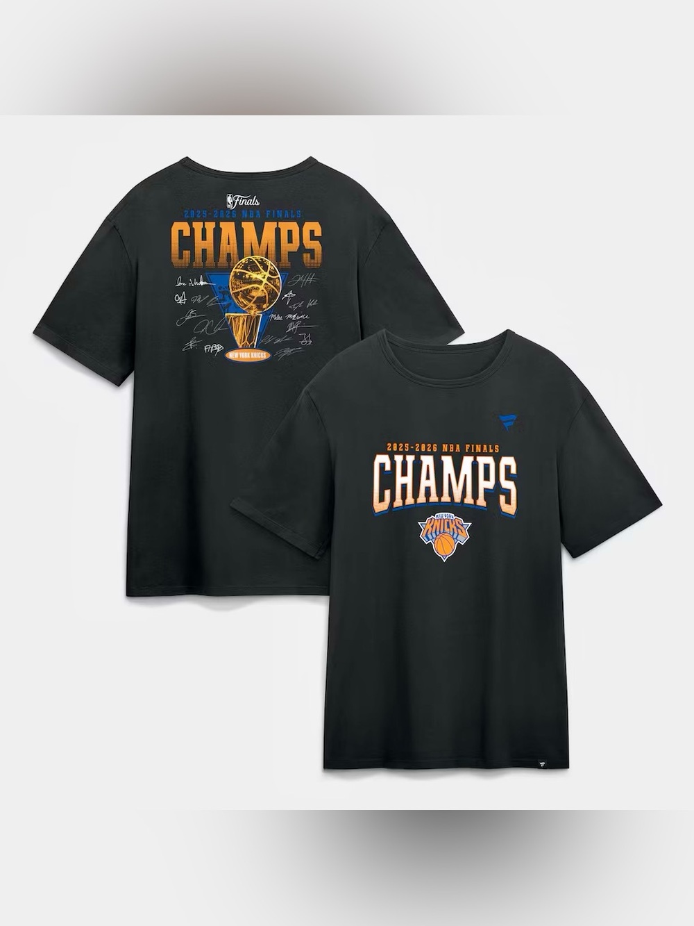 NWT - New York Knicks Fanatics Black
2026 NBA Finals Champions
Trophy T-Shirt